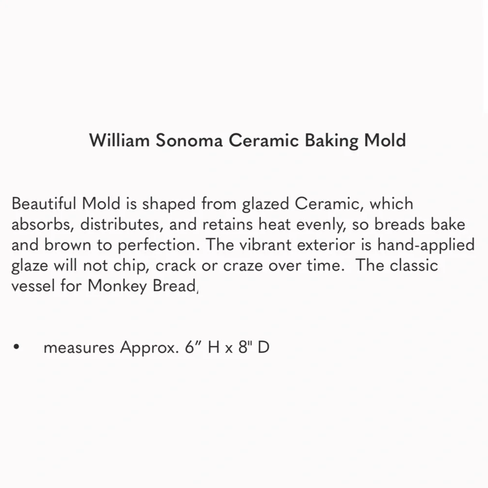 Williams-Sonoma Monkey Bread Baking Bowl